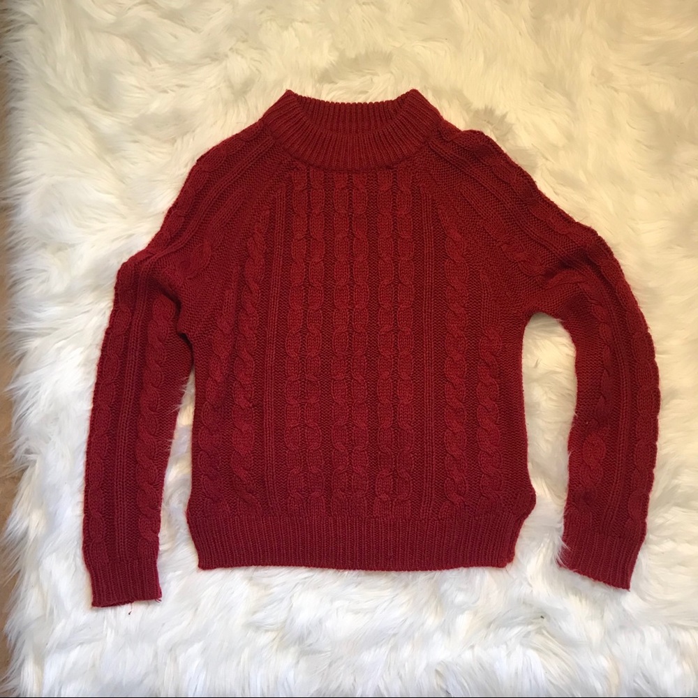 Red Cable Knit Sweater
